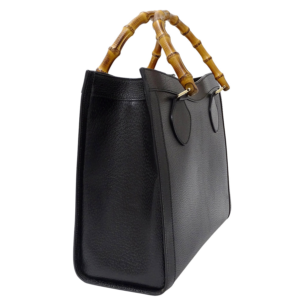 GUCCI グッチ トートバッグ バンブー ブラック レザー レディース 【中古】