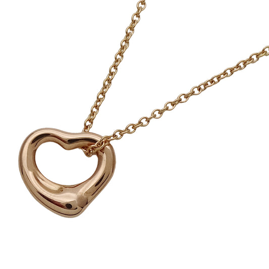 TIFFANY&Co. ティファニー エルサペレッティ オープンハート ネックレス 750PG ピンクゴールド レディース 磨き済み 【中古】
