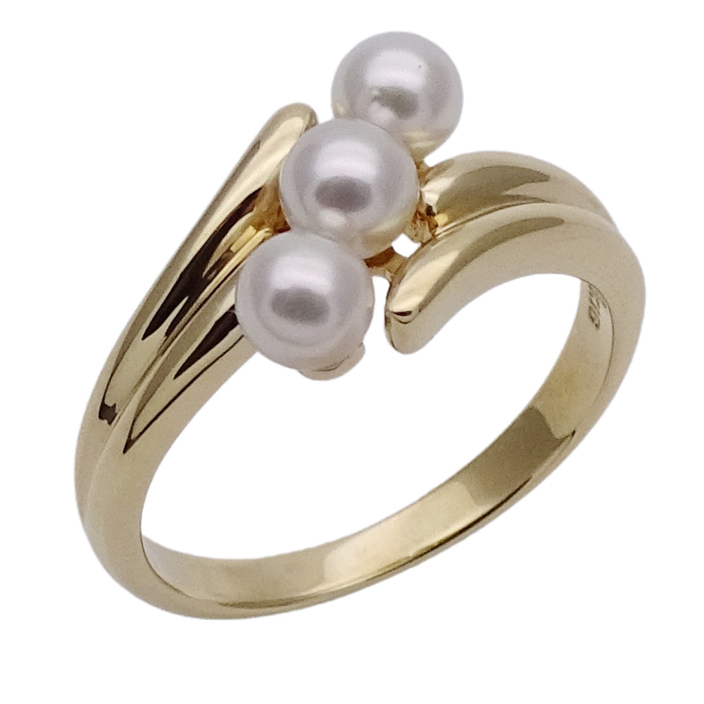 MIKIMOTO ミキモト リング 指輪 K18YG イエローゴールド パール レディース 【中古】