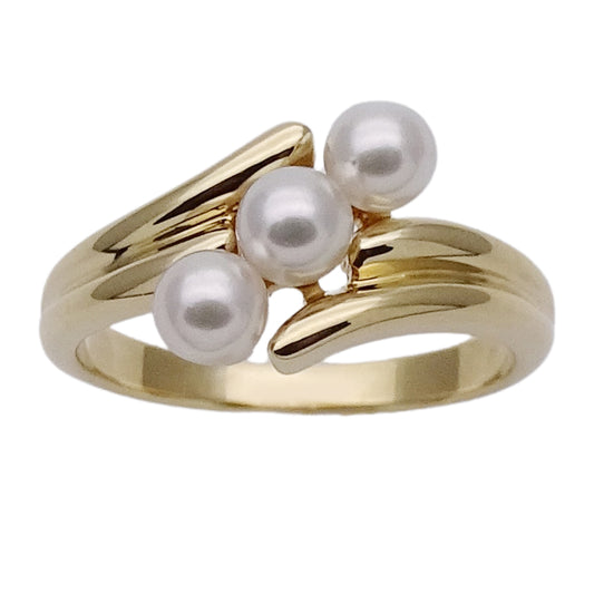 MIKIMOTO ミキモト リング 指輪 K18YG イエローゴールド パール レディース 【中古】