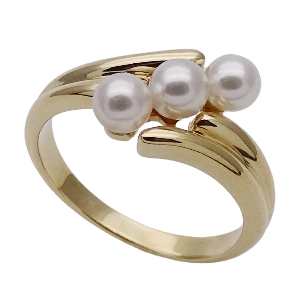 MIKIMOTO ミキモト リング 指輪 K18YG イエローゴールド パール レディース 【中古】