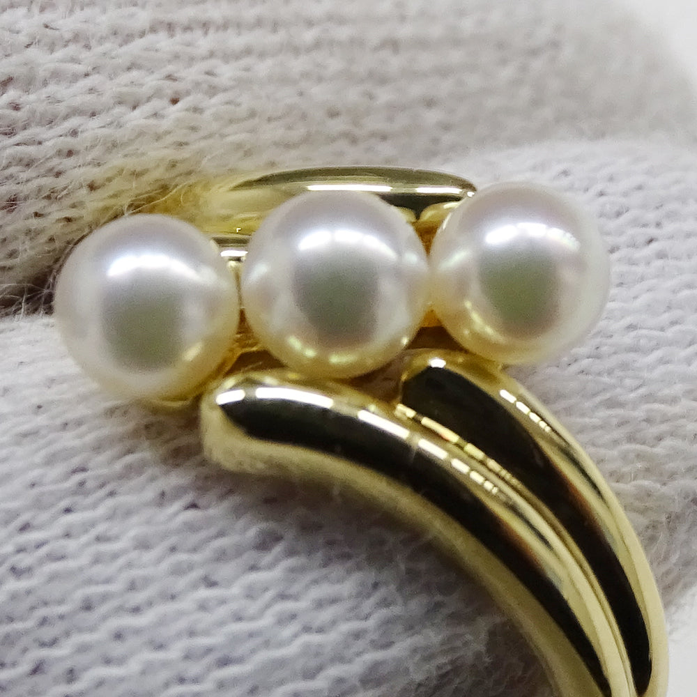 MIKIMOTO ミキモト リング 指輪 K18YG イエローゴールド パール レディース 【中古】