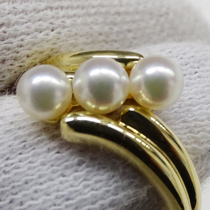MIKIMOTO ミキモト リング 指輪 K18YG イエローゴールド パール レディース 【中古】