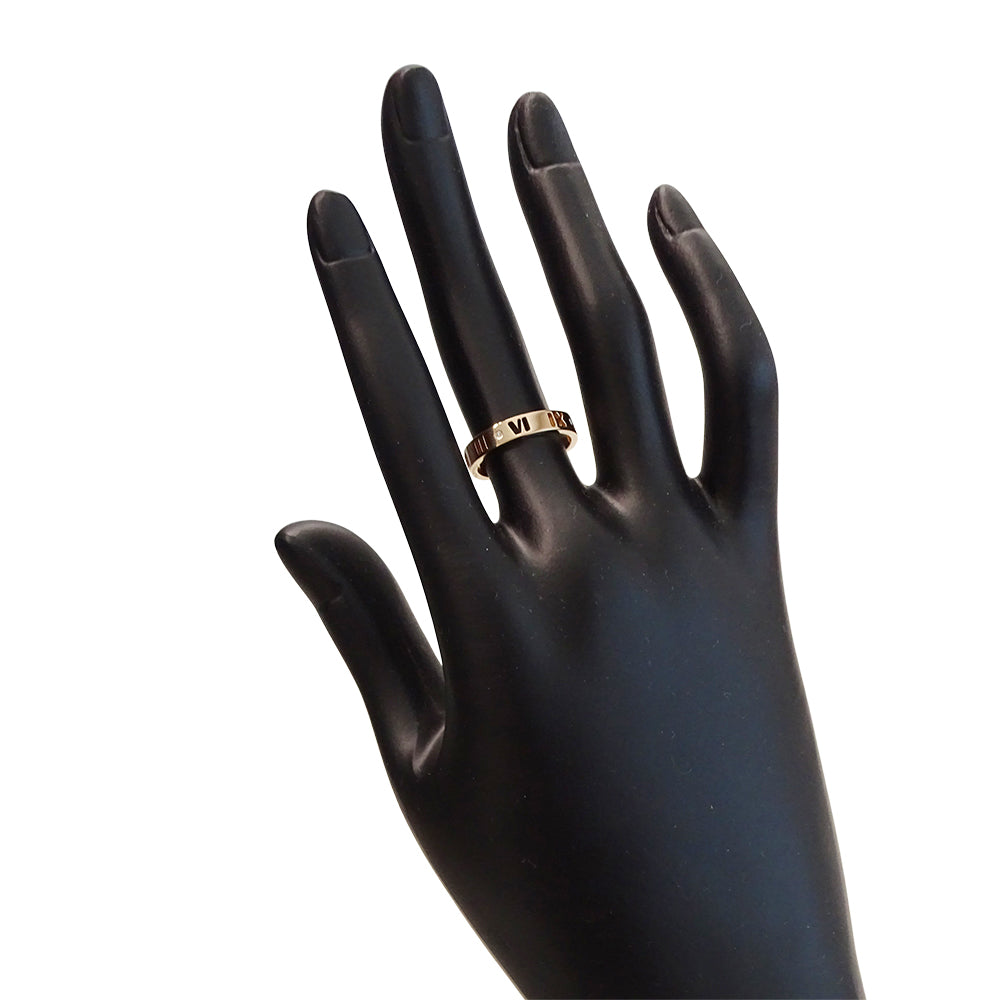 TIFFANY&Co. ティファニー アトラス ピアスド リング 指輪 750PG ピンクゴールド ダイヤモンド 約10号 レディース 磨き済み 【中古】