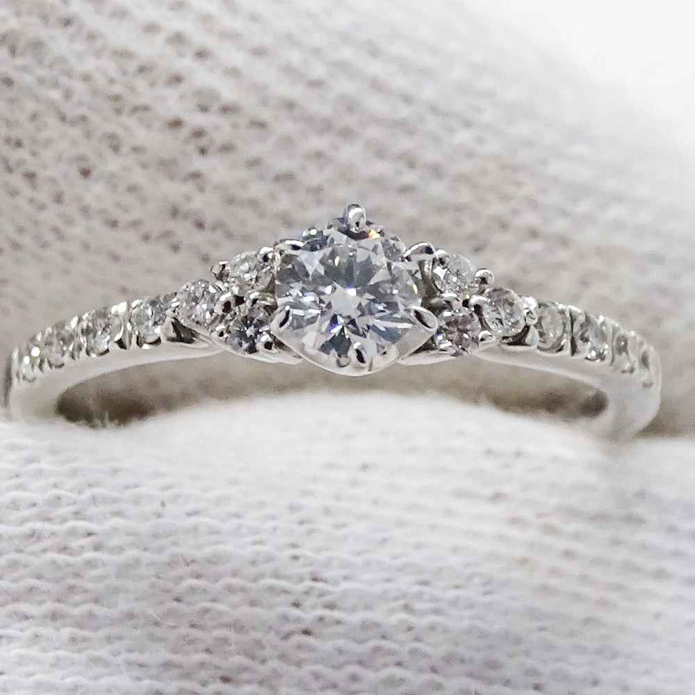 STAR JEWELRY スタージュエリー リング 指輪 PT950 プラチナ ダイヤモンド 約11.5号 レディース 【中古】