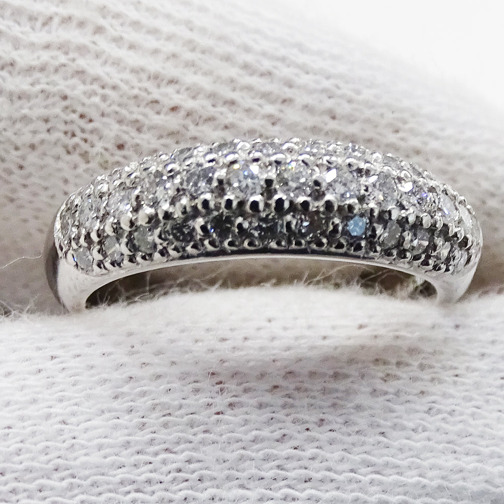 STAR JEWELRY スタージュエリー リング 指輪 PT950 プラチナ ダイヤモンド 約9.5号 シルバー レディース 磨き済み 【中古】