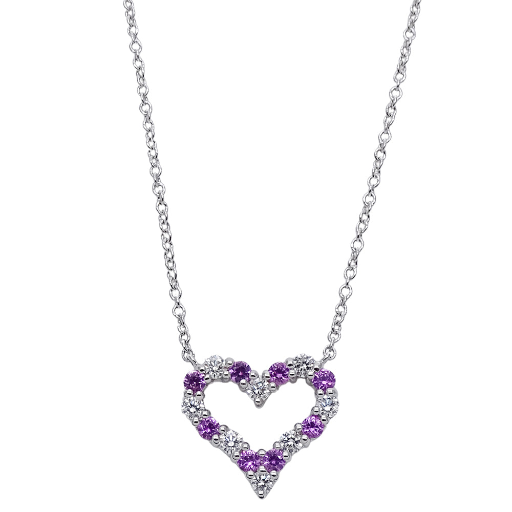 TIFFANY&Co. ティファニー センチメンタルハート ネックレス PT950 プラチナ ダイヤモンド ピンクサファイア シルバー レディース 磨き済み【中古】