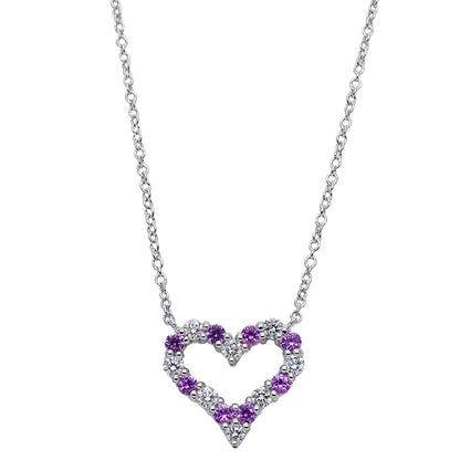TIFFANY&Co. ティファニー センチメンタルハート ネックレス PT950 プラチナ ダイヤモンド ピンクサファイア シルバー レディース 磨き済み【中古】