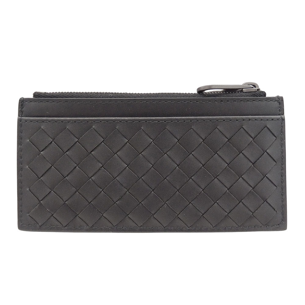 BOTTEGAVENETA ボッテガ・ヴェネタ コインケース イントレチャート ブラック レザー レディース メンズ 【中古】