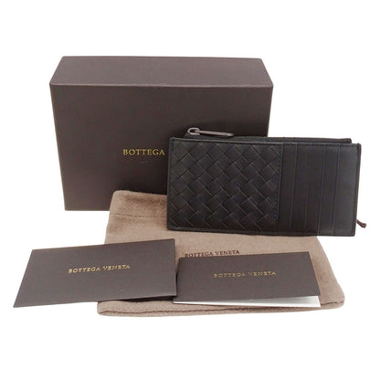 BOTTEGAVENETA ボッテガ・ヴェネタ コインケース イントレチャート ブラック レザー レディース メンズ 【中古】