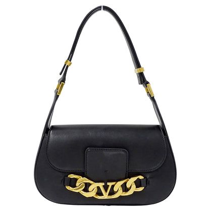 Valentino Garavani ヴァレンティノ・ガラヴァーニ ショルダーバッグ ブラック レザー レディース 【中古】