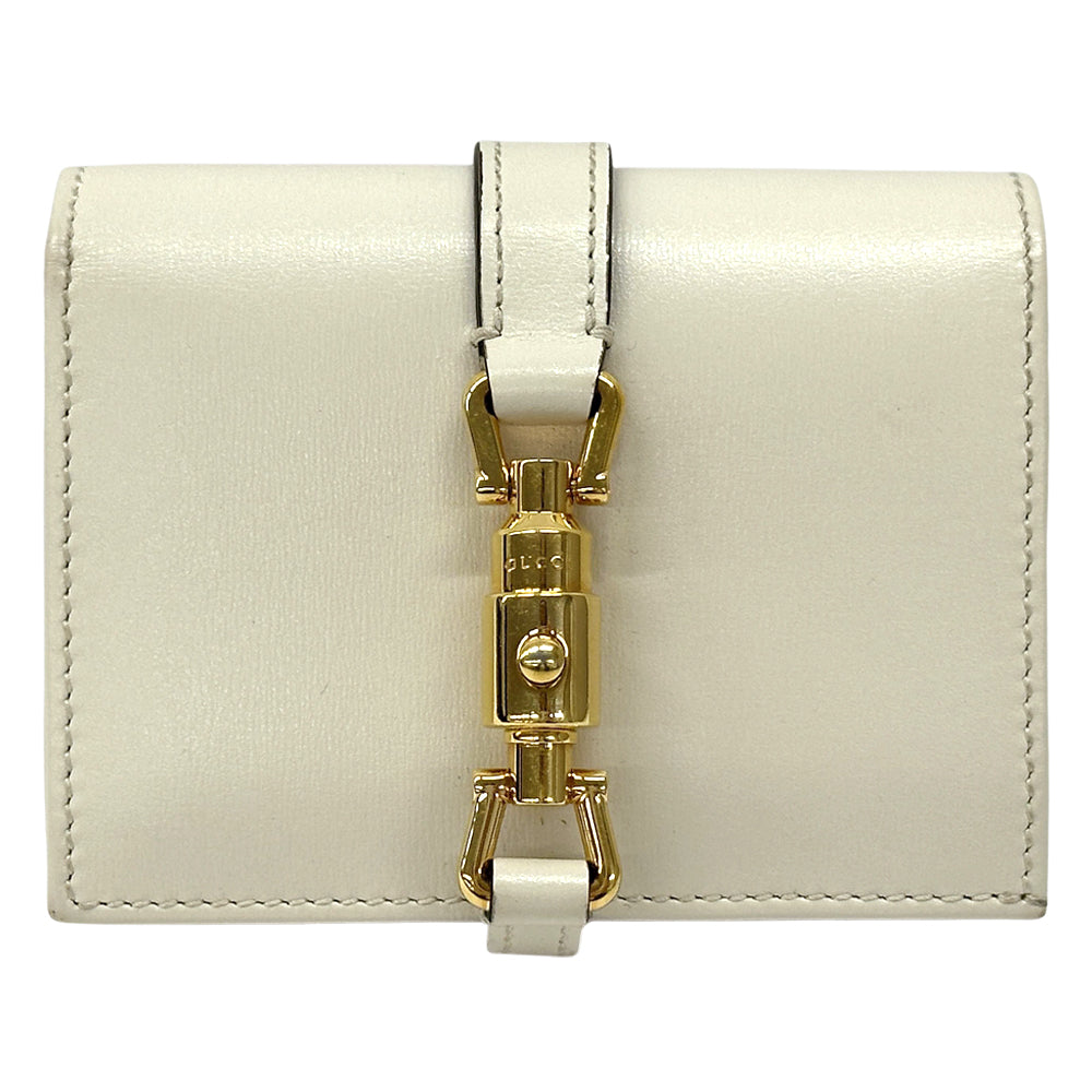 GUCCI グッチ 二つ折り財布 ニュージャッキー アイボリー ゴールド 645536 レザー レディース 【中古】