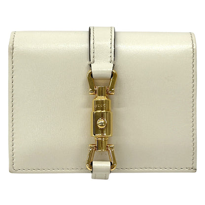 GUCCI グッチ 二つ折り財布 ニュージャッキー アイボリー ゴールド 645536 レザー レディース 【中古】