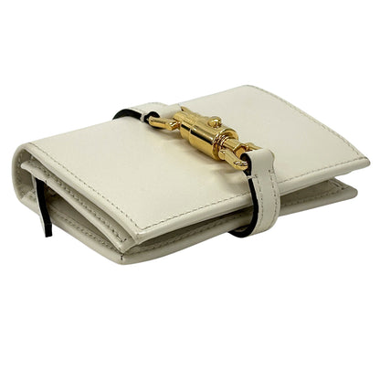 GUCCI グッチ 二つ折り財布 ニュージャッキー アイボリー ゴールド 645536 レザー レディース 【中古】