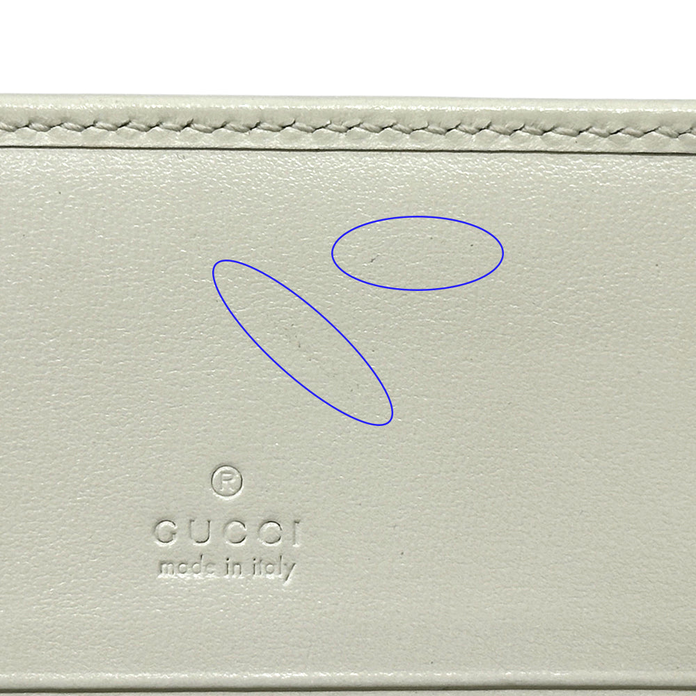 GUCCI グッチ 二つ折り財布 ニュージャッキー アイボリー ゴールド 645536 レザー レディース 【中古】