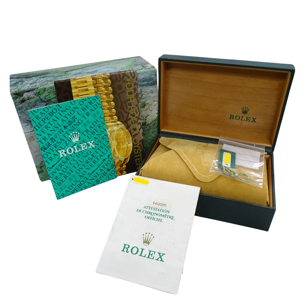 ROLEX ロレックス デイトジャスト 16220 W番 メンズ 腕時計 コンピューター 自動巻き AT ステンレス SS アイボリー 磨き済み 【中古】