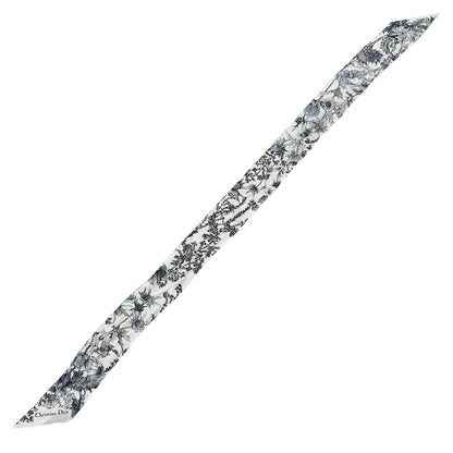 Dior ディオール スカーフ ミッツァ ブルー シルク ロゴ 花柄 レディース 【中古】