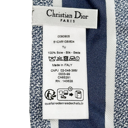 Dior ディオール スカーフ ミッツァ ブルー シルク ロゴ 花柄 レディース 【中古】