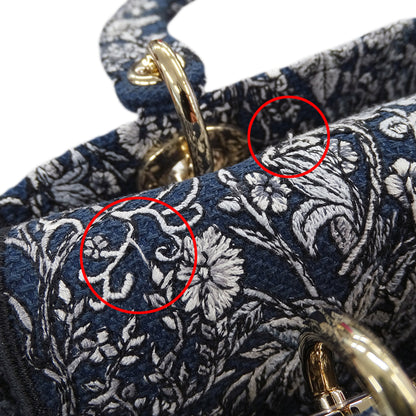 Dior ディオール 2wayバッグ レディディライト ブルー～ネイビー ジャガード レディース 【中古】