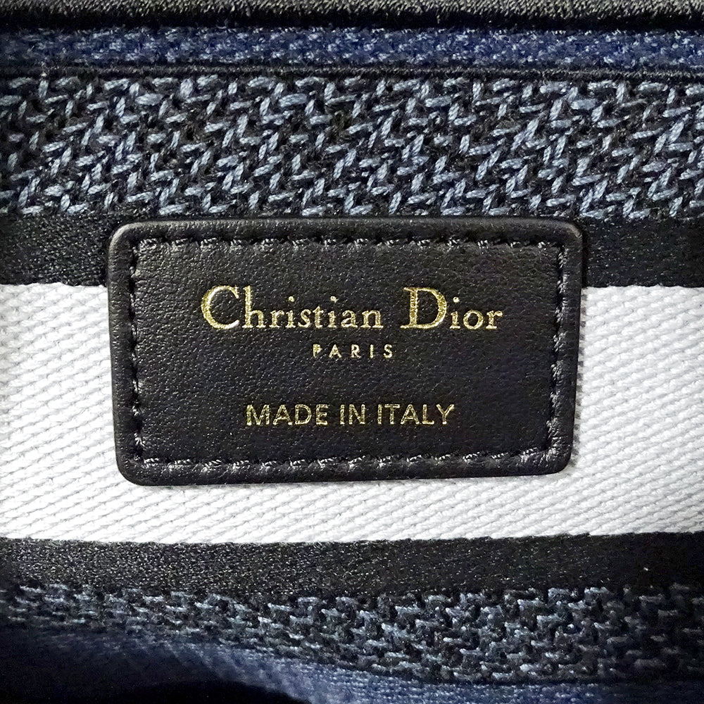 Dior ディオール 2wayバッグ レディディライト ブルー～ネイビー ジャガード レディース 【中古】