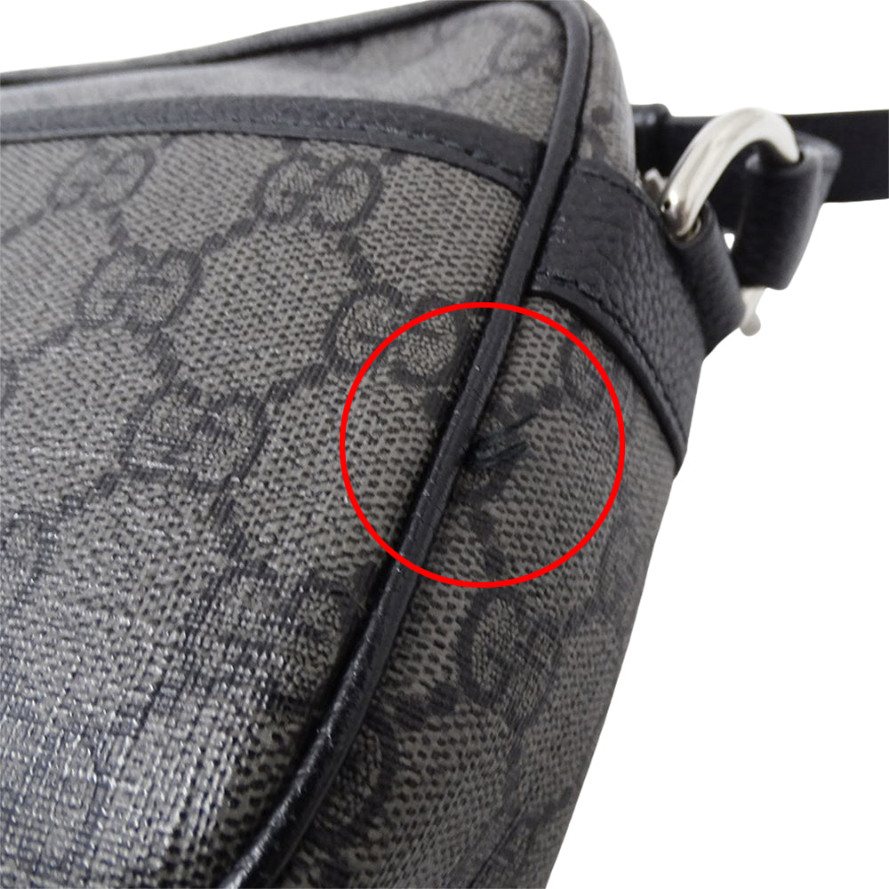 GUCCI グッチ ショルダーバッグ グレー ブラック 768391 GGスプリームキャンバス レディース 【中古】