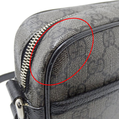 GUCCI グッチ ショルダーバッグ グレー ブラック 768391 GGスプリームキャンバス レディース 【中古】