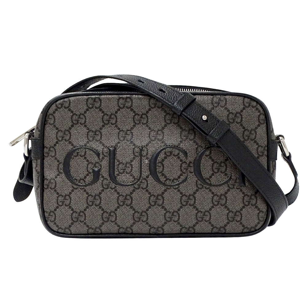 GUCCI グッチ ショルダーバッグ グレー ブラック 768391 GGスプリームキャンバス レディース 【中古】