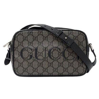 GUCCI グッチ ショルダーバッグ グレー ブラック 768391 GGスプリームキャンバス レディース 【中古】