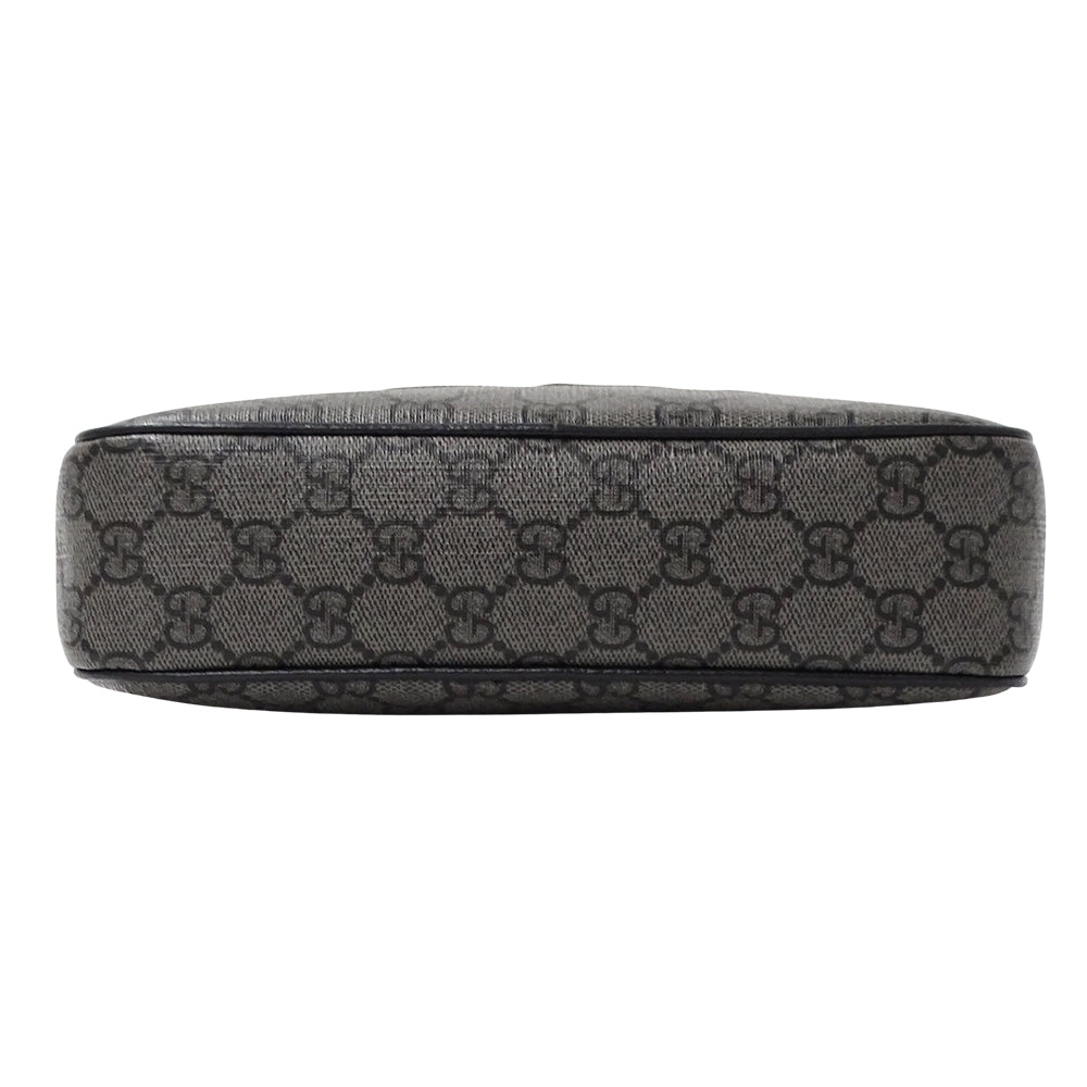 GUCCI グッチ ショルダーバッグ グレー ブラック 768391 GGスプリームキャンバス レディース 【中古】