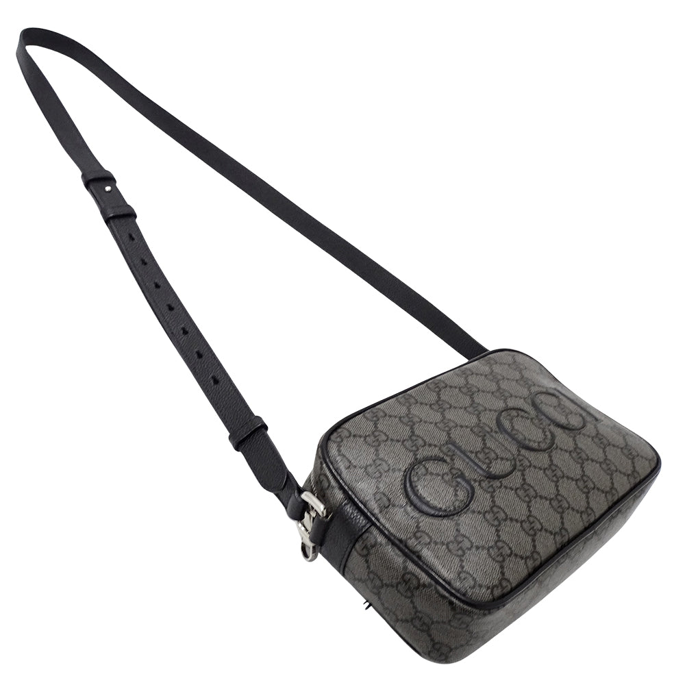 GUCCI グッチ ショルダーバッグ グレー ブラック 768391 GGスプリームキャンバス レディース 【中古】