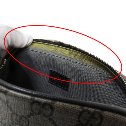 GUCCI グッチ ショルダーバッグ グレー ブラック 768391 GGスプリームキャンバス レディース 【中古】