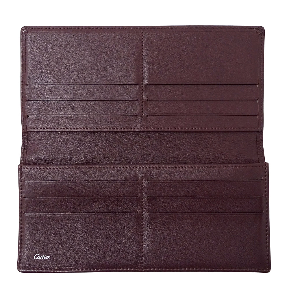 Cartier カルティエ 長財布 パシャ ドゥ カルティエ ボルドー L3001424 レザー レディース メンズ 【中古】