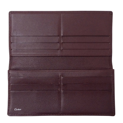 Cartier カルティエ 長財布 パシャ ドゥ カルティエ ボルドー L3001424 レザー レディース メンズ 【中古】