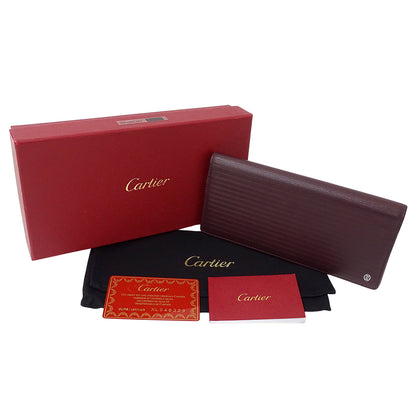 Cartier カルティエ 長財布 パシャ ドゥ カルティエ ボルドー L3001424 レザー レディース メンズ 【中古】