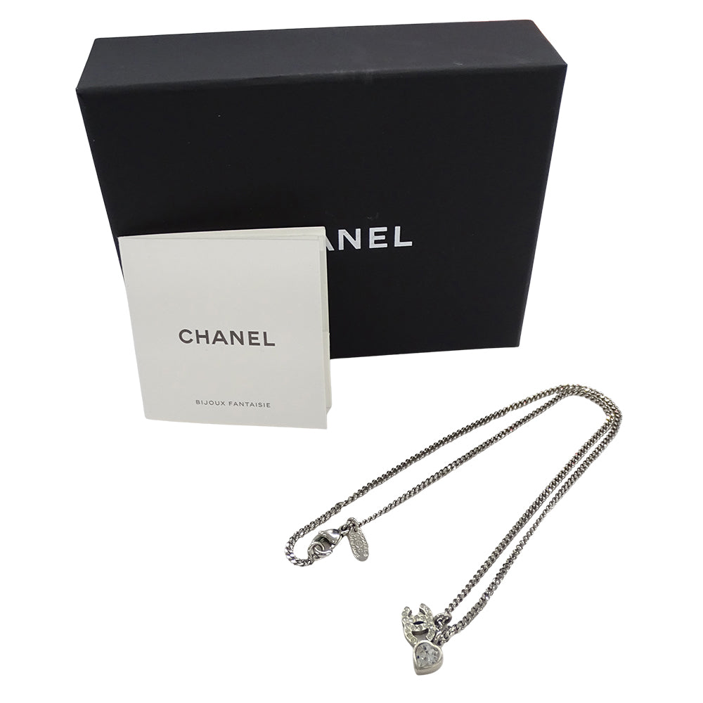 CHANEL シャネル ココマーク ハート ネックレス メタル シルバー レディース 【中古】