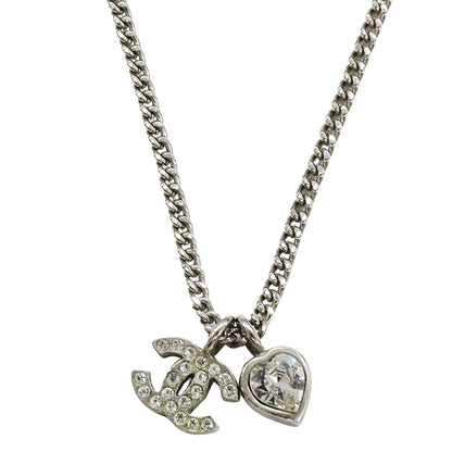 CHANEL シャネル ココマーク ハート ネックレス メタル シルバー レディース 【中古】