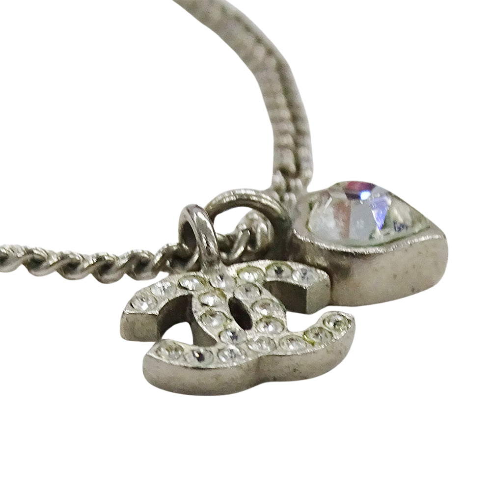 CHANEL シャネル ココマーク ハート ネックレス メタル シルバー レディース 【中古】