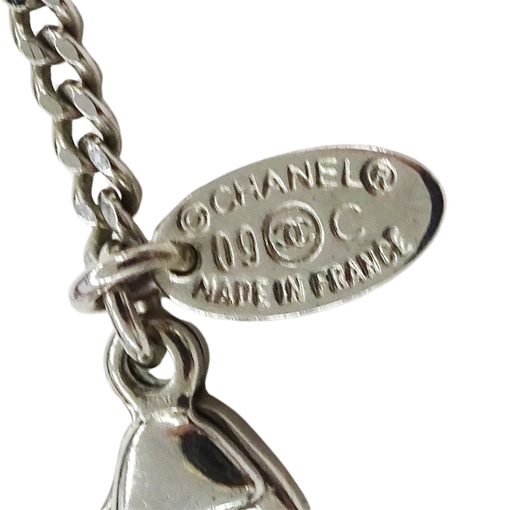 CHANEL シャネル ココマーク ハート ネックレス メタル シルバー レディース 【中古】