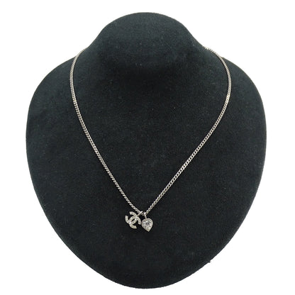 CHANEL シャネル ココマーク ハート ネックレス メタル シルバー レディース 【中古】