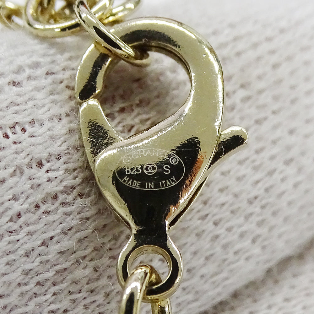 CHANEL シャネル リボン ココマーク チョーカー メタル ゴールド ホワイト レディース ABA871 【中古】