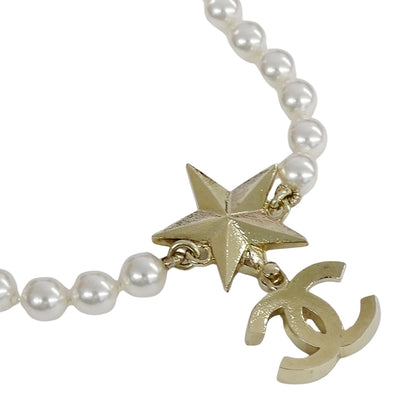 CHANEL シャネル ココマーク スター チョーカー メタル ゴールド ホワイト レディース 【中古】