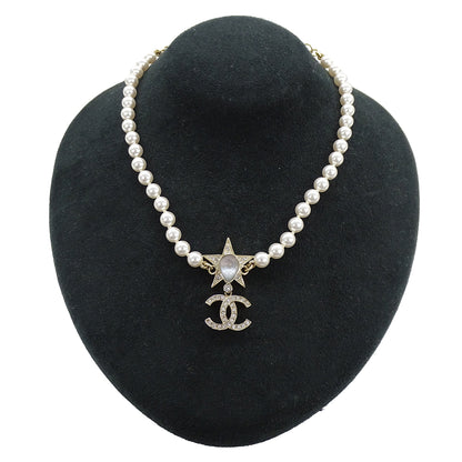 CHANEL シャネル ココマーク スター チョーカー メタル ゴールド ホワイト レディース 【中古】