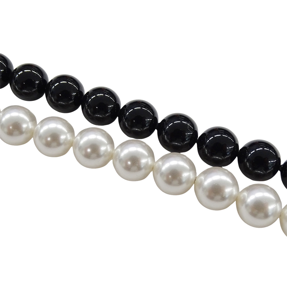 CHANEL シャネル ココマーク ボール ネックレス メタル フェイクパール ブラック ホワイト レディース 【中古】