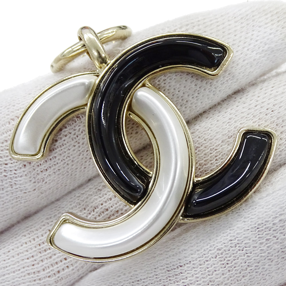CHANEL シャネル ココマーク ボール ネックレス メタル フェイクパール ブラック ホワイト レディース 【中古】