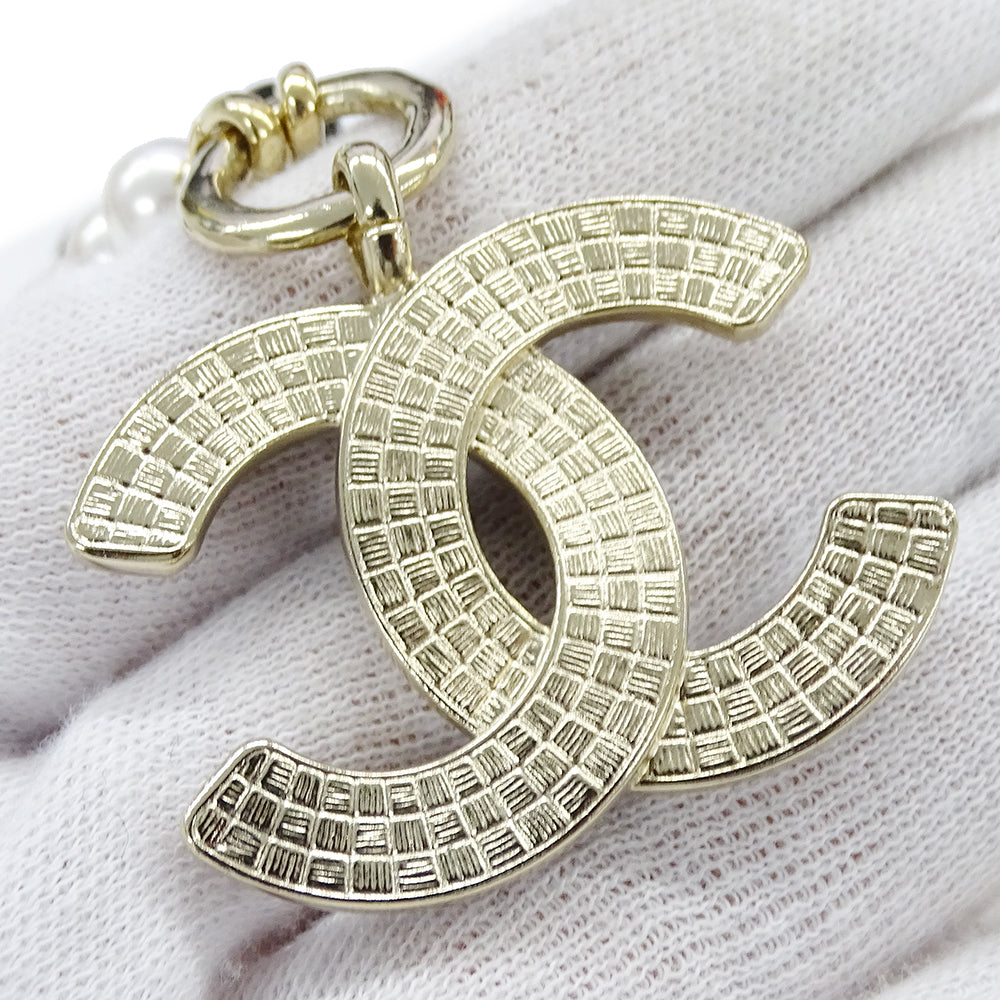 CHANEL シャネル ココマーク ボール ネックレス メタル フェイクパール ブラック ホワイト レディース 【中古】