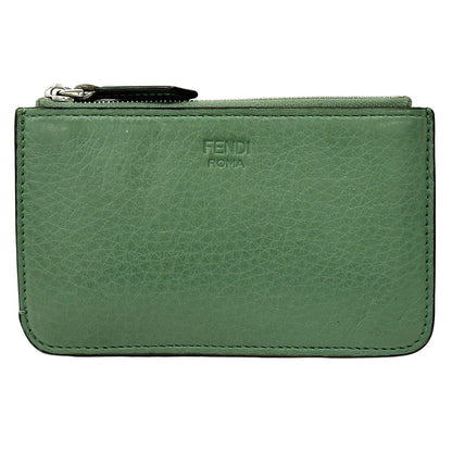 FENDI フェンディ フラグメントケース コインケース グリーン レザー レディース メンズ 【中古】
