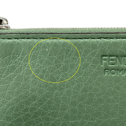 FENDI フェンディ フラグメントケース コインケース グリーン レザー レディース メンズ 【中古】