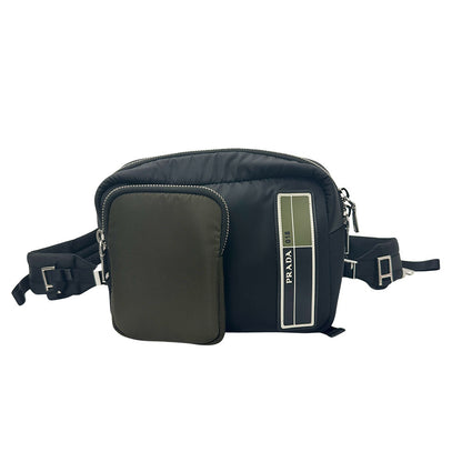 PRADA プラダ リュック ブラック カーキ ナイロン レディース メンズ 【中古】