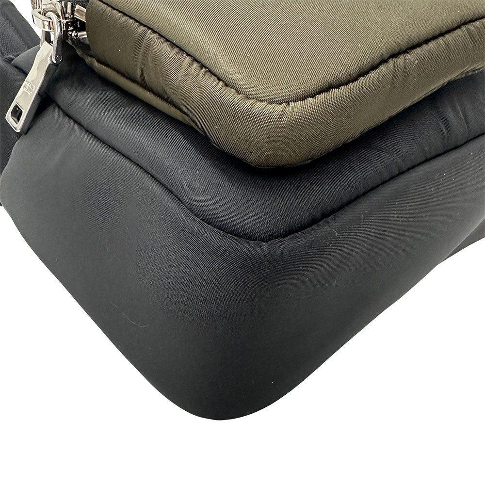PRADA プラダ リュック ブラック カーキ ナイロン レディース メンズ 【中古】