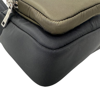 PRADA プラダ リュック ブラック カーキ ナイロン レディース メンズ 【中古】